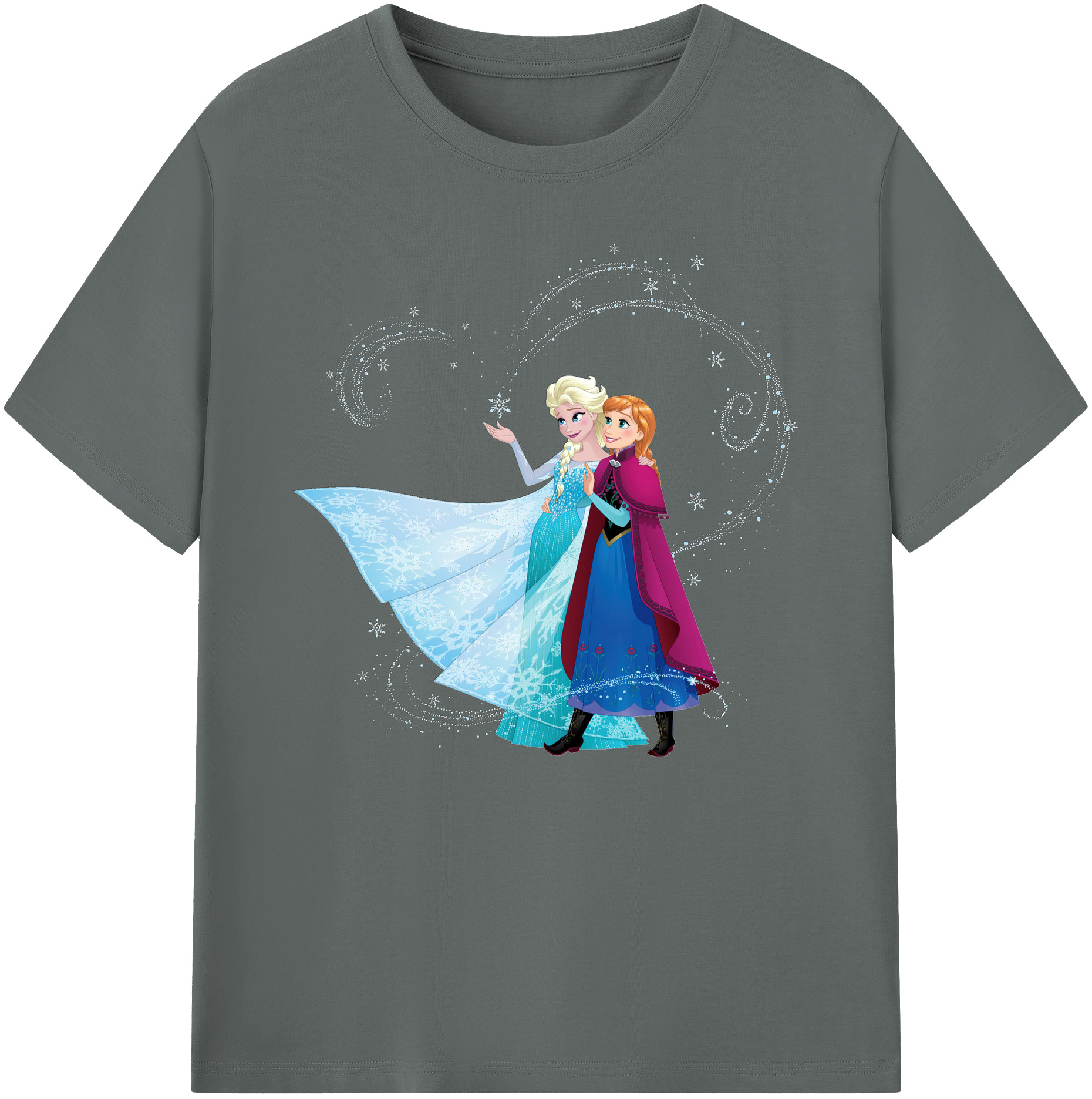 （画像用） アナと雪の女王 アンナ エルサ Frozen Anna Elsa 綿100％ メンズ半袖Tシャツ｜肌触りやわらか＆通気性